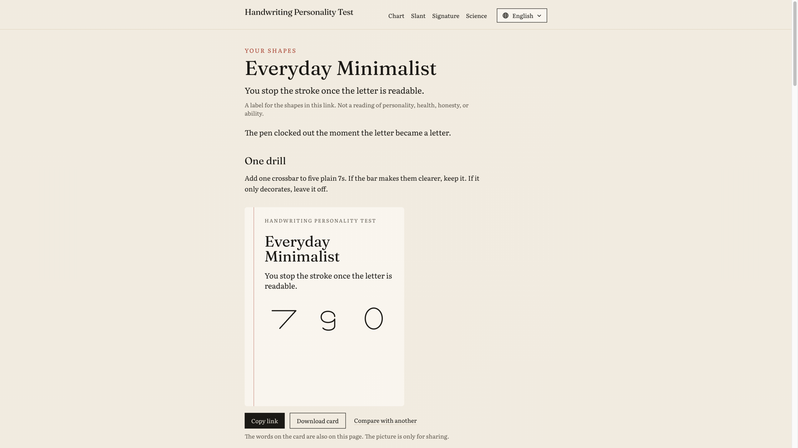 Handwriting personality test: pick the shapes you write