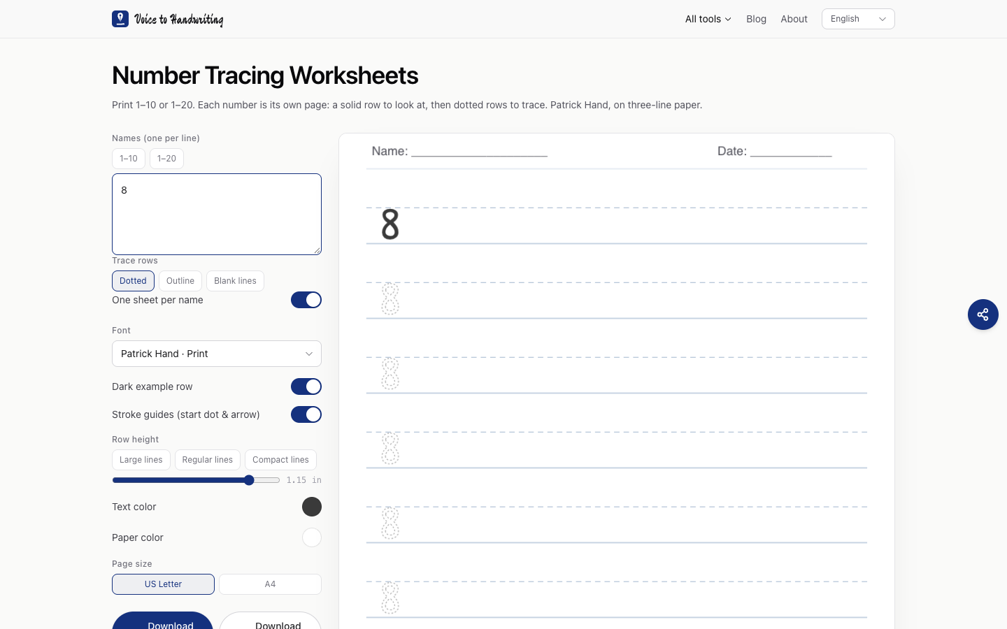 How to teach number tracing by age, one number a night